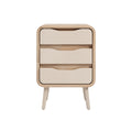 Modern Minimalist Nightstand with Three Drawers and Wooden Legs