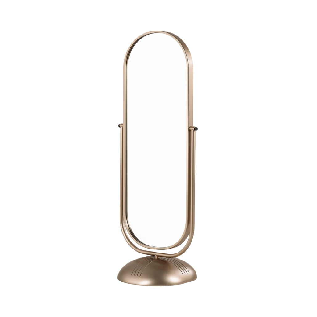 Modern Oval Full-Length Standing Mirror with Stylish Base